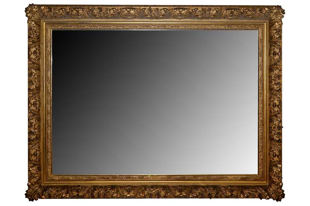 Lot 580 - A LARGE VICTORIAN GILT GESSO FRAMED MIRROR