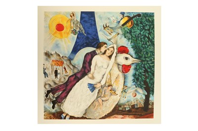 Lot 502 - Chagall (Marc, after) Lovers with Eiffel Tower