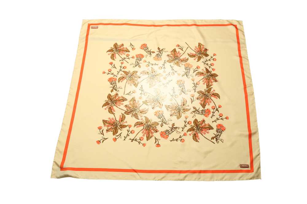 Lot 1261 - Prada Floral Print Silk Scarf