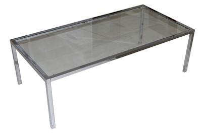 Lot 252 - UNKNOWN: a chrome and glass coffee table