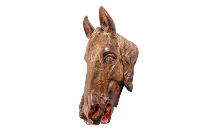 Lot 379 - A 20th century terracotta model of a horses head