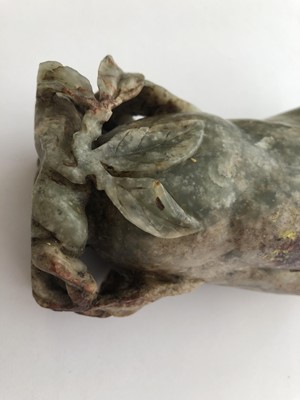 Lot 747 - FOUR CHINESE JADE 'FINGER CITRON' CARVINGS.