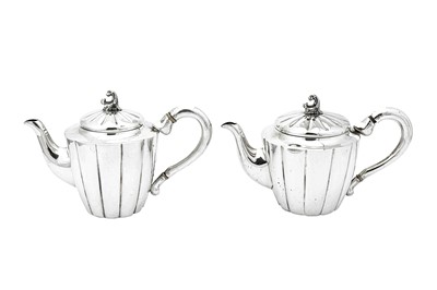 Lot 151 - An early to mid-20 century Italian 800 standard silver four-piece tea and coffee service, Pisa 1934-44, possibly maker 15
