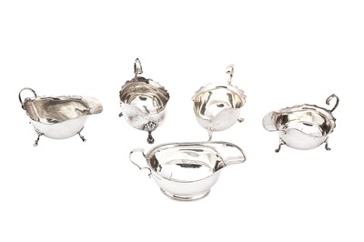 Lot 31 - A mixed group of sterling silver sauceboats