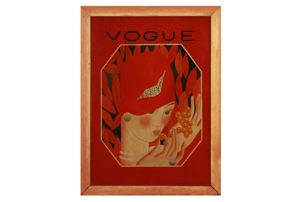 Lot 33 - VOGUE: an Art Deco style reverse painting on glass