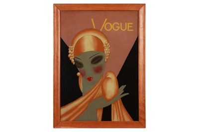 Lot 32 - VOGUE: an Art Deco style reverse painting on glass