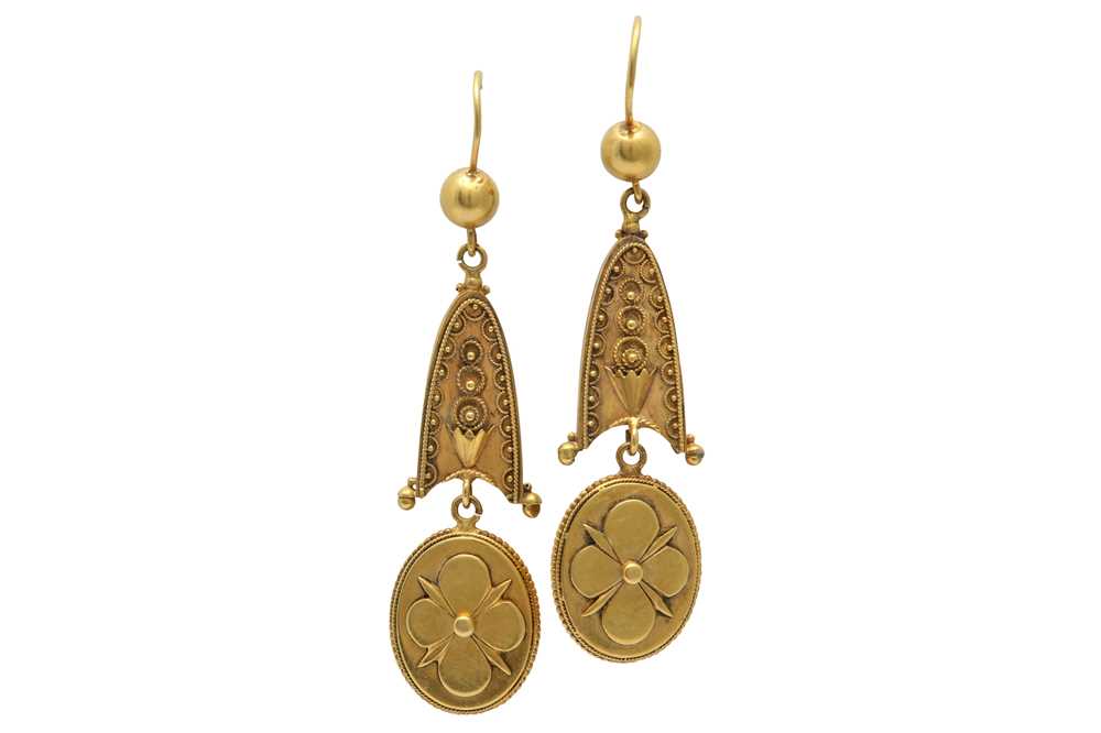 Lot 4 - A pair of earrings, 19th century