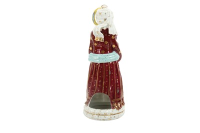 Lot 947 - A FRENCH POLYCHROME-PAINTED PORCELAIN FIGURAL SCENT BOTTLE IN THE FORM OF A SULTANA