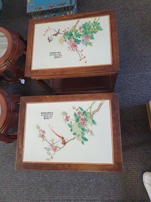 Lot 573 - A PAIR OF CHINESE PORCELAIN PANELS.