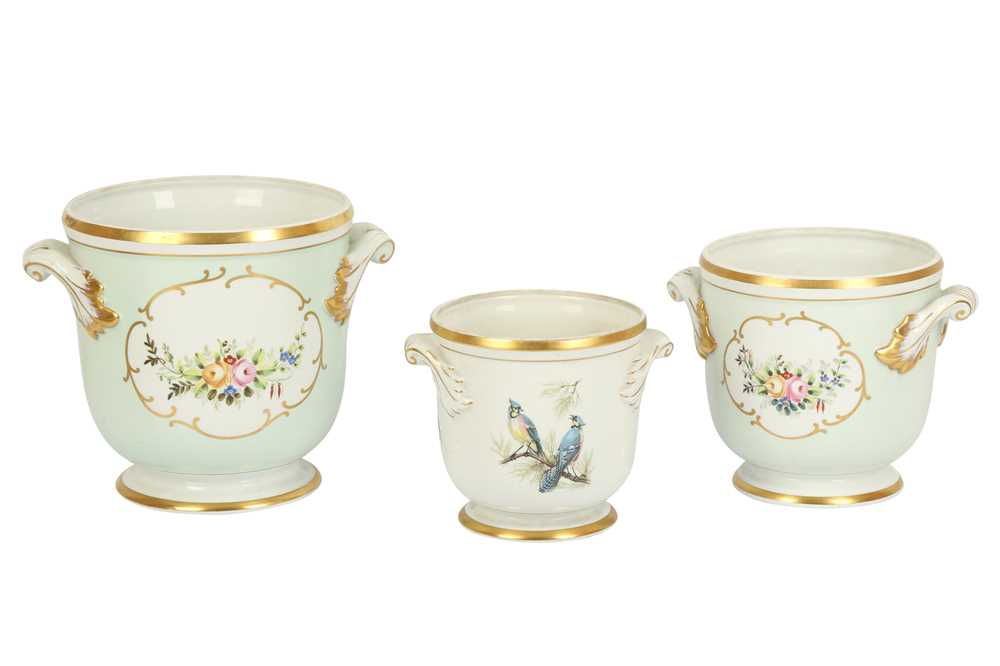 Lot 58 - Two porcelain ice buckets by Vista Alegre, retailed by Thomas Goode and Co., in the Sevres style