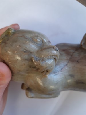 Lot 3 - A CHINESE SOAPSTONE ‘CAT’ GROUP.