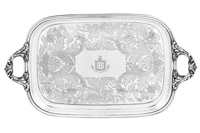 Lot 283 - A George IV Old Sheffield Silver plate twin handled tray, Sheffield circa 1820