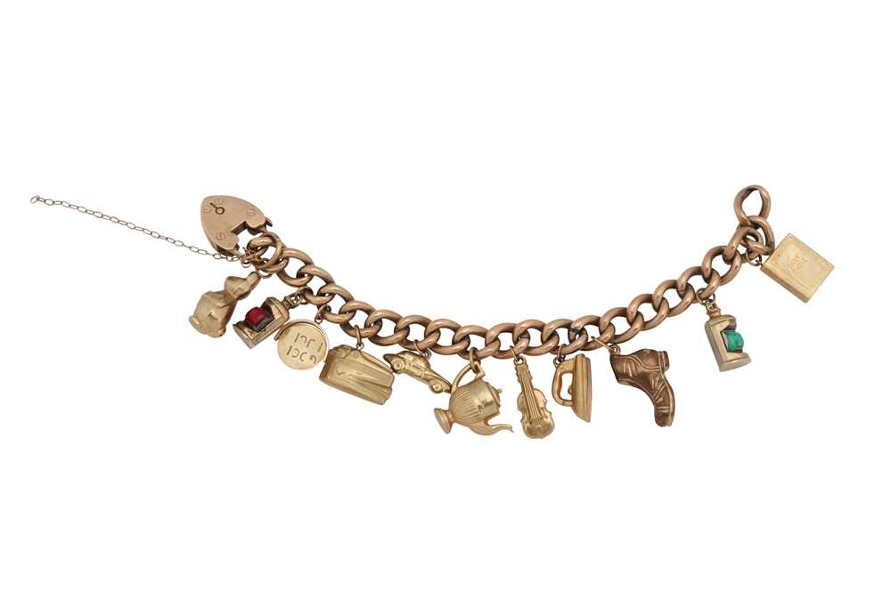 Lot 1307 - A charm bracelet