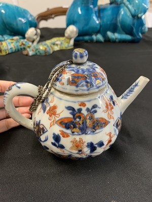 Lot 464 - FIVE CHINESE TEAPOTS AND COVERS AND TEA CADDIES.