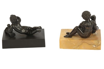 Lot 170 - A PATINATED BRONZE FIGURE OF A SEATED BOY, 19TH CENTURY