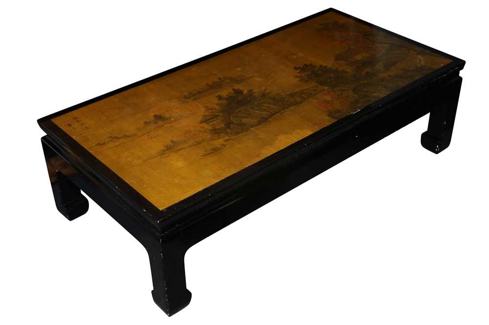 Lot 710 - A contemporary Chinese black lacquered coffee table