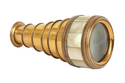 Lot 526 - A 19th century French six drawer gilt brass monocular spy glass