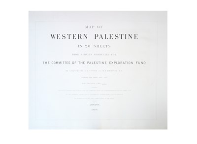 Lot 877 - MAP OF WESTERN PALESTINE, BY C.R CONDER R.E. KITCHNER