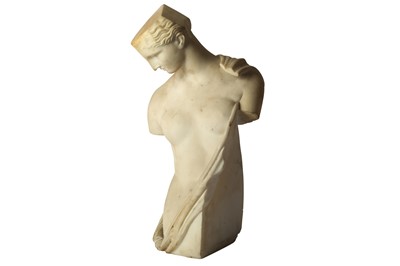 Lot 382 - A late 19th/20th century Italian Neapolitan white marble figure of the Psyche of Capua
