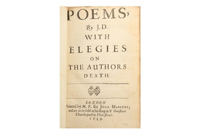 Lot 395 - Donne (John) Poems, by J.D. with Elegies on the Author's Death.