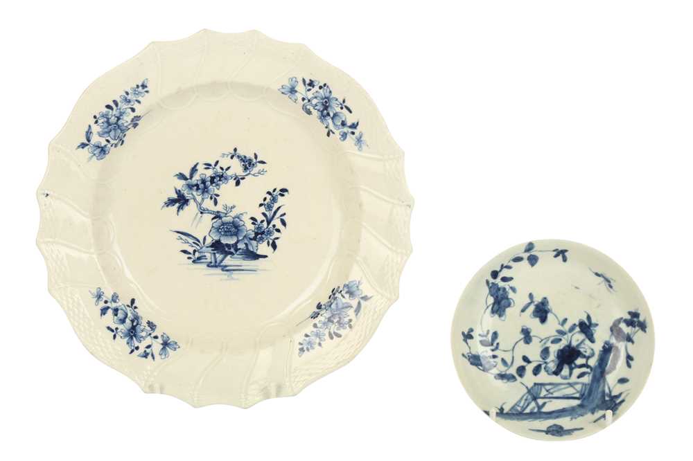 Lot 19 - An 18th century Worcester blue and white porcelain saucer, circa.1755
