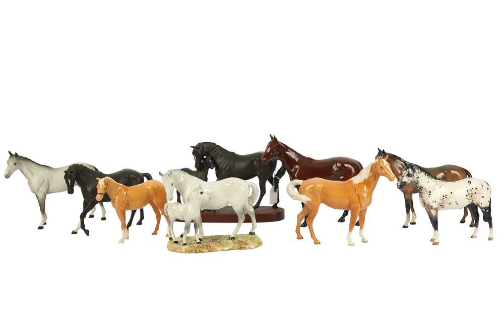 Lot 64 - A Beswick model of Black Beauty and her foal