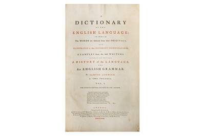 Lot 402 - Johnson (Samuel) A Dictionary of the English Langauge