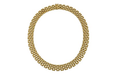 Lot 1218 - A gold fancy-link necklace