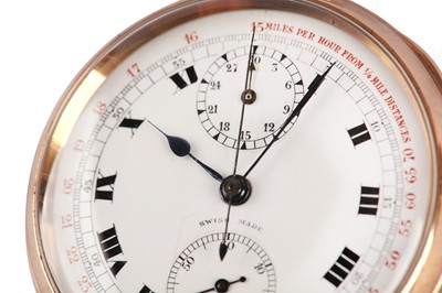 Lot 363 - OPEN FACE CHRONOGRAPH POCKET WATCH.