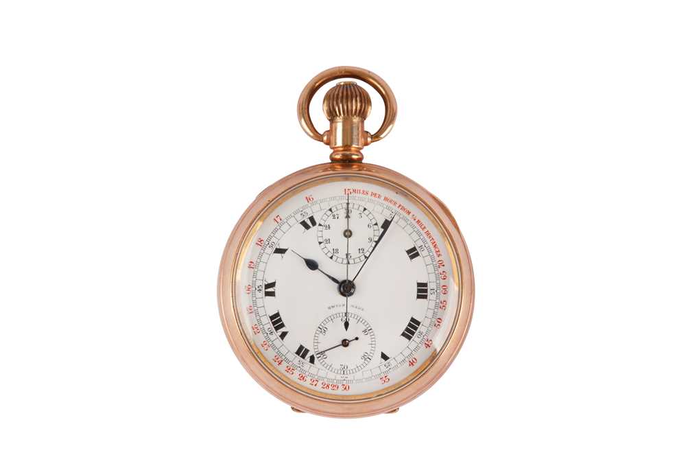 Lot 363 - OPEN FACE CHRONOGRAPH POCKET WATCH.