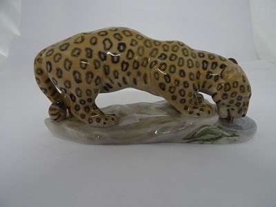 Lot 67 - Royal Copenhagen: a Royal Copenhagen porcelain model of a leopard