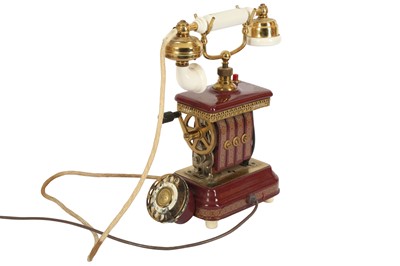 Lot 533 - A Danish porcelain and gilt metal telephone