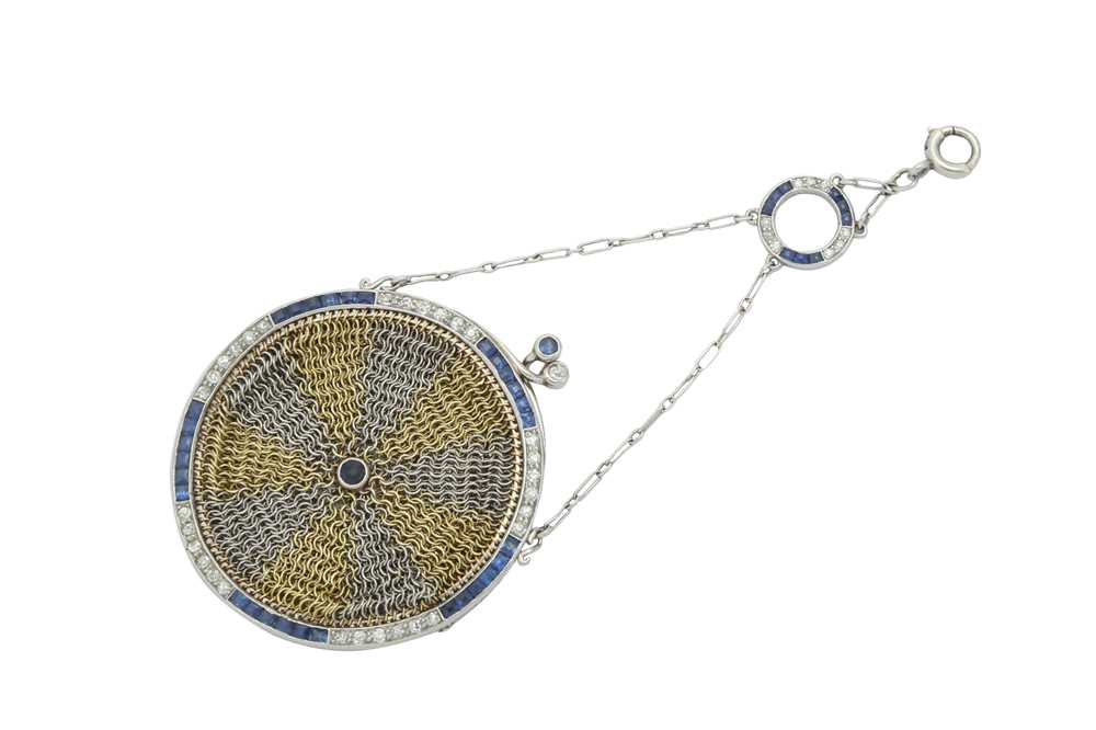 Lot 1321 - An early 20th century sapphire and diamond purse pendant