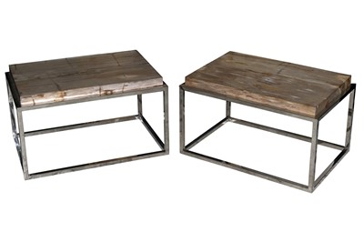 Lot 730 - A pair of contemporary 'Lakor Natural' low tables