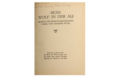 Lot 1052 - Schliessmann (Hans, ill.?) & [Pötzl (Eduard)] Beim Wolf In Der Au