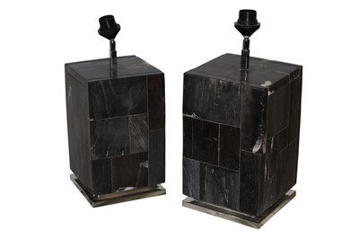 Lot 615 - A PAIR OF CONTEMPORARY 'BASU BLACK' TABLE LAMPS