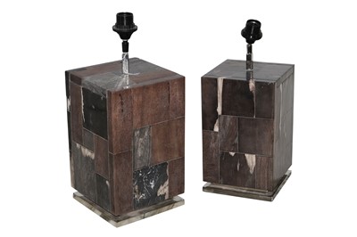 Lot 616 - A PAIR OF CONTEMPORARY 'BASU BLACK' TABLE LAMPS