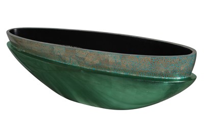 Lot 554 - A 'Nile Turquoise' silverleaf and eggshell inlay bowl