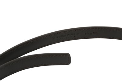 Lot 1322 - Bottega Veneta Black Snake Skinny Belt - Size 75