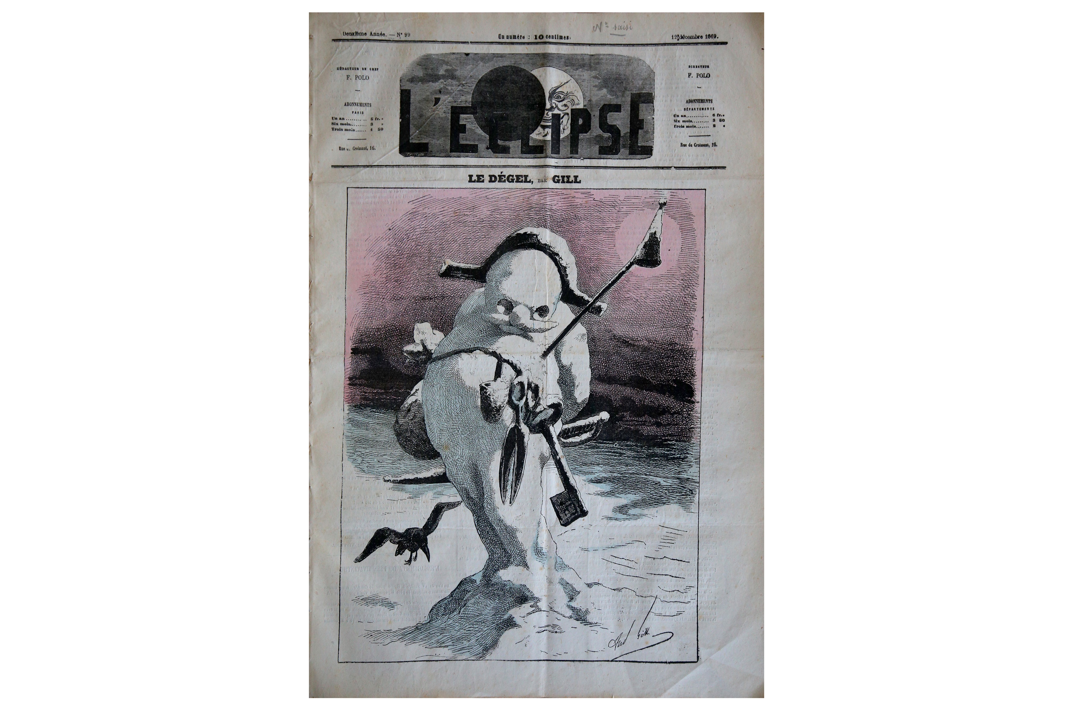 Lot 462 - L'ECLIPSE. Journal Hebdomadaire Satirique et