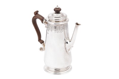 Lot 6 - A George VI sterling silver coffee pot, London 1937 by S. J. Phillips