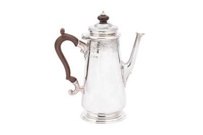 Lot 6 - A George VI sterling silver coffee pot, London 1937 by S. J. Phillips
