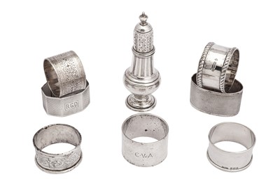 Lot 25 - A mixed group of sterling silver napkin rings