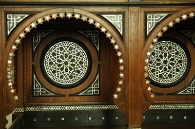 Lot 857 - λ A HARDWOOD BONE, RESIN AND MOTHER-OF-PEARL-INLAID ORIENTALIST CABINET BY GIUSEPPE PARVIS