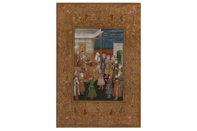 Lot 190 - A GATHERING AT THE MUGHAL EMPEROR JAHANGIR’S COURT (DURBAR)