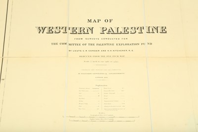 Lot 882 - MAP OF WESTERN PALESTINE, BY C.R. CONDER R.E. KITCHNER