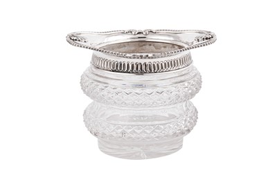 Lot 288 - An unusual George III sterling silver mounted cut glass conserve pot, London 1809, no makers mark