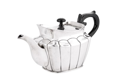Lot 171 - A Charles XIV John early 19th century Swedish silver teapot, Stockholm 1838 by Gustaf Möllenborg (master 1823)