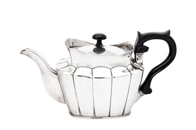 Lot 171 - A Charles XIV John early 19th century Swedish silver teapot, Stockholm 1838 by Gustaf Möllenborg (master 1823)