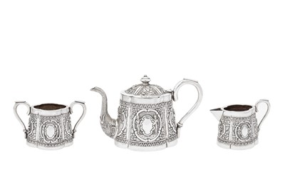 Lot 204 - An early to mid- 20th century Anglo – Indian silver three-piece tea service, Bombay circa 1940